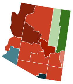 Map of counties in Arizona by racial plurality, per the 2020 U.S. census 40–50% 50–60% 60–70% 70–80% 40–50% 70–80% 60–70% 80–90%